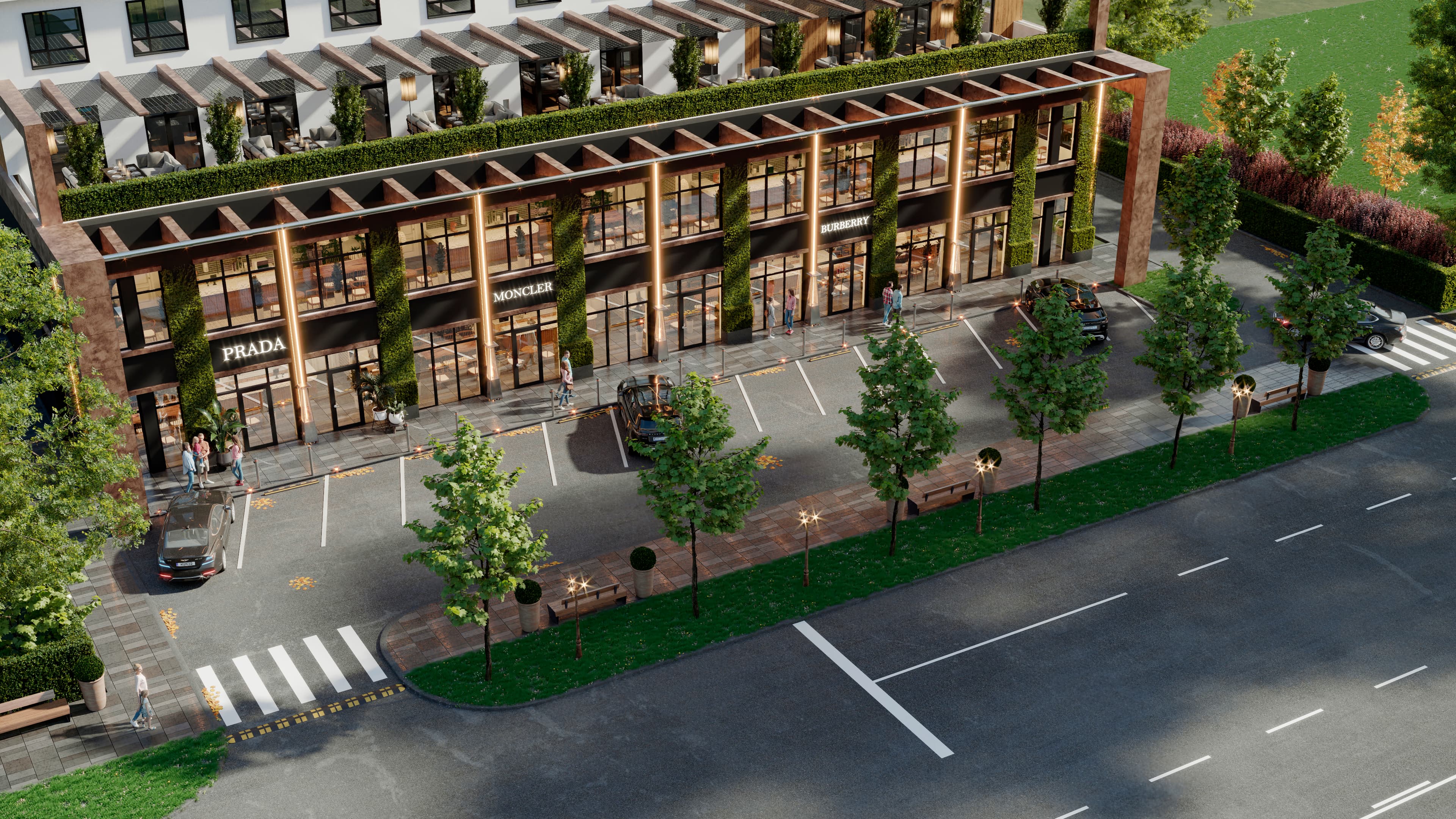 Просторный паркинг